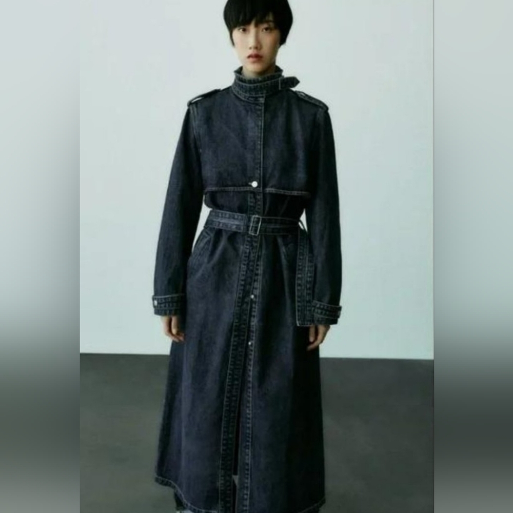 NWOT ZARA TRF DENIM TRENCH - Picture 15 of 17
